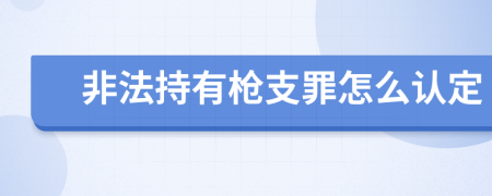 非法持有枪支罪怎么认定