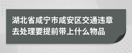 湖北省咸宁市咸安区交通违章去处理要提前带上什么物品