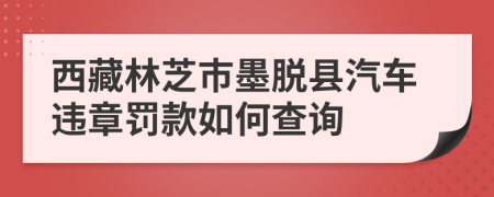 西藏林芝市墨脱县汽车违章罚款如何查询