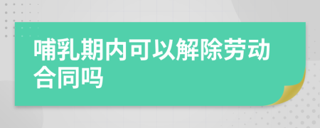 哺乳期内可以解除劳动合同吗