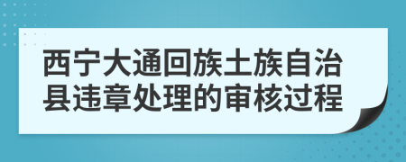 西宁大通回族土族自治县违章处理的审核过程