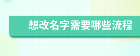 想改名字需要哪些流程