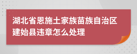 湖北省恩施土家族苗族自治区建始县违章怎么处理