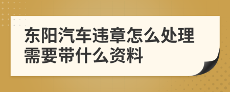 东阳汽车违章怎么处理需要带什么资料