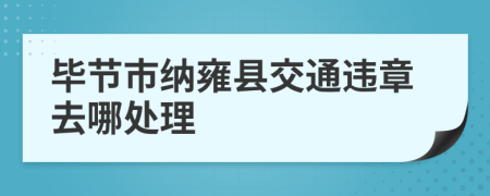 毕节市纳雍县交通违章去哪处理