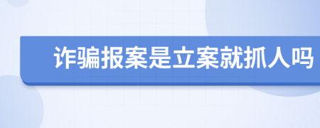 诈骗报案是立案就抓人吗