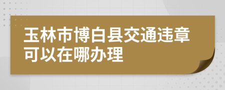 玉林市博白县交通违章可以在哪办理