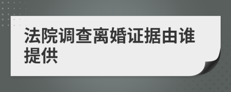 法院调查离婚证据由谁提供