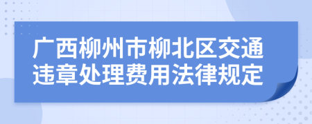 广西柳州市柳北区交通违章处理费用法律规定