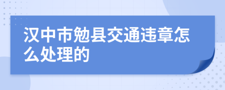 汉中市勉县交通违章怎么处理的