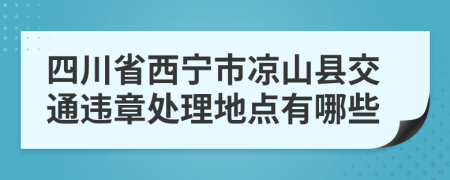 四川省西宁市凉山县交通违章处理地点有哪些