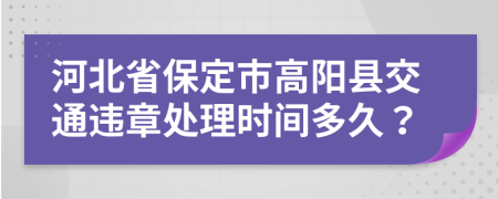 河北省保定市高阳县交通违章处理时间多久？