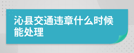 沁县交通违章什么时候能处理