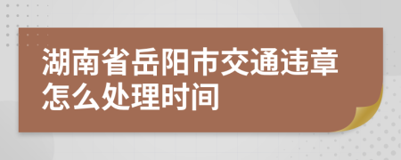 湖南省岳阳市交通违章怎么处理时间