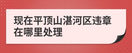 现在平顶山湛河区违章在哪里处理