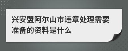 兴安盟阿尔山市违章处理需要准备的资料是什么