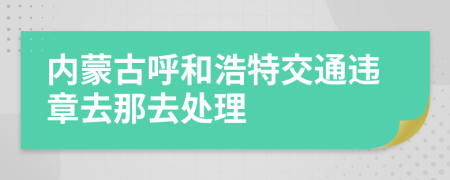 内蒙古呼和浩特交通违章去那去处理