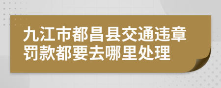 九江市都昌县交通违章罚款都要去哪里处理