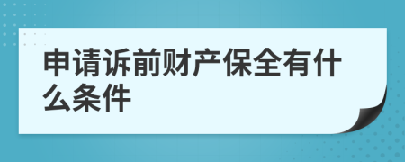 申请诉前财产保全有什么条件