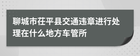 聊城市茌平县交通违章进行处理在什么地方车管所