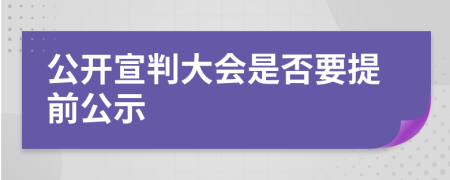 公开宣判大会是否要提前公示