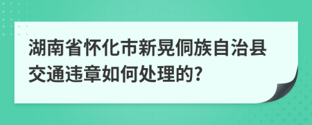 湖南省怀化市新晃侗族自治县交通违章如何处理的?