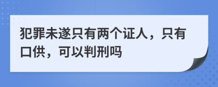 犯罪未遂只有两个证人，只有口供，可以判刑吗