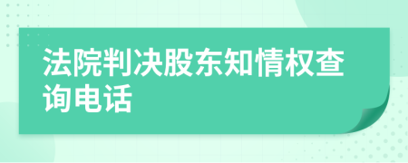 法院判决股东知情权查询电话