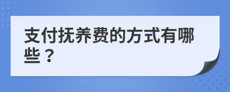 支付抚养费的方式有哪些？