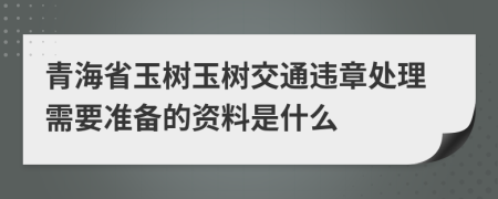 青海省玉树玉树交通违章处理需要准备的资料是什么
