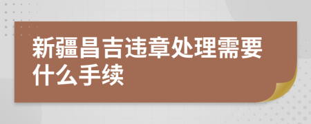 新疆昌吉违章处理需要什么手续