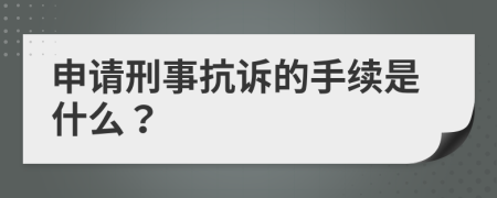 申请刑事抗诉的手续是什么？