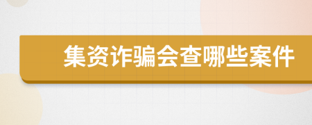 集资诈骗会查哪些案件