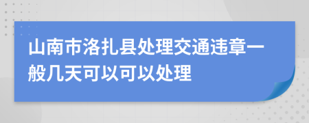 山南市洛扎县处理交通违章一般几天可以可以处理