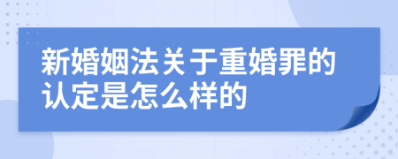 新婚姻法关于重婚罪的认定是怎么样的