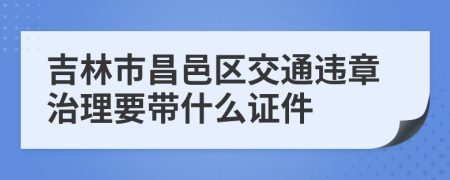 吉林市昌邑区交通违章治理要带什么证件