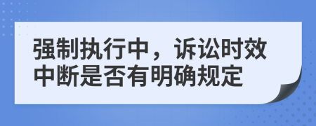 强制执行中，诉讼时效中断是否有明确规定