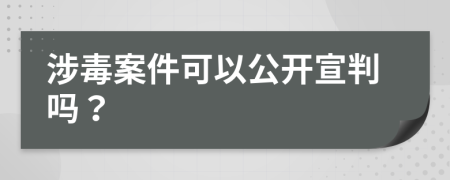 涉毒案件可以公开宣判吗？