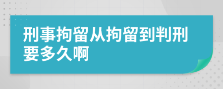 刑事拘留从拘留到判刑要多久啊