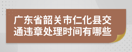 广东省韶关市仁化县交通违章处理时间有哪些