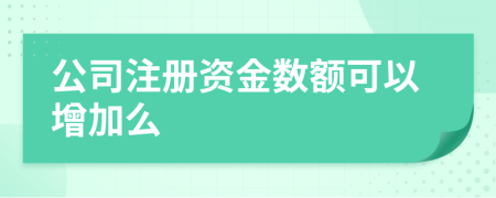 公司注册资金数额可以增加么