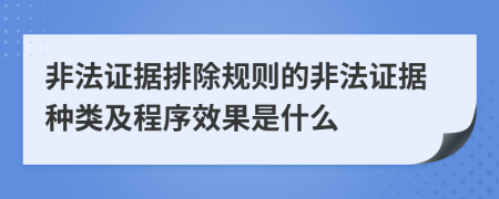 非法证据排除规则的非法证据种类及程序效果是什么