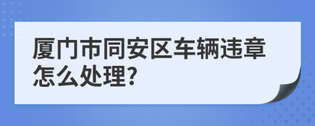 厦门市同安区车辆违章怎么处理?