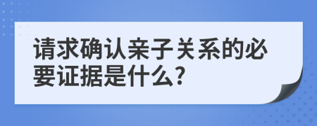 请求确认亲子关系的必要证据是什么?