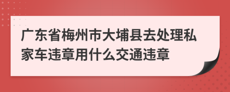 广东省梅州市大埔县去处理私家车违章用什么交通违章