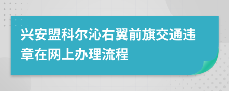 兴安盟科尔沁右翼前旗交通违章在网上办理流程