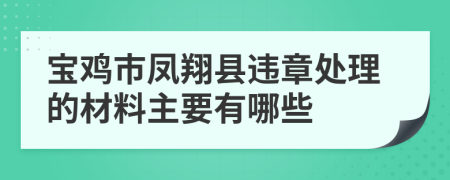 宝鸡市凤翔县违章处理的材料主要有哪些