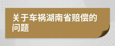 关于车祸湖南省赔偿的问题