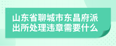 山东省聊城市东昌府派出所处理违章需要什么