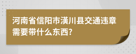 河南省信阳市潢川县交通违章需要带什么东西?